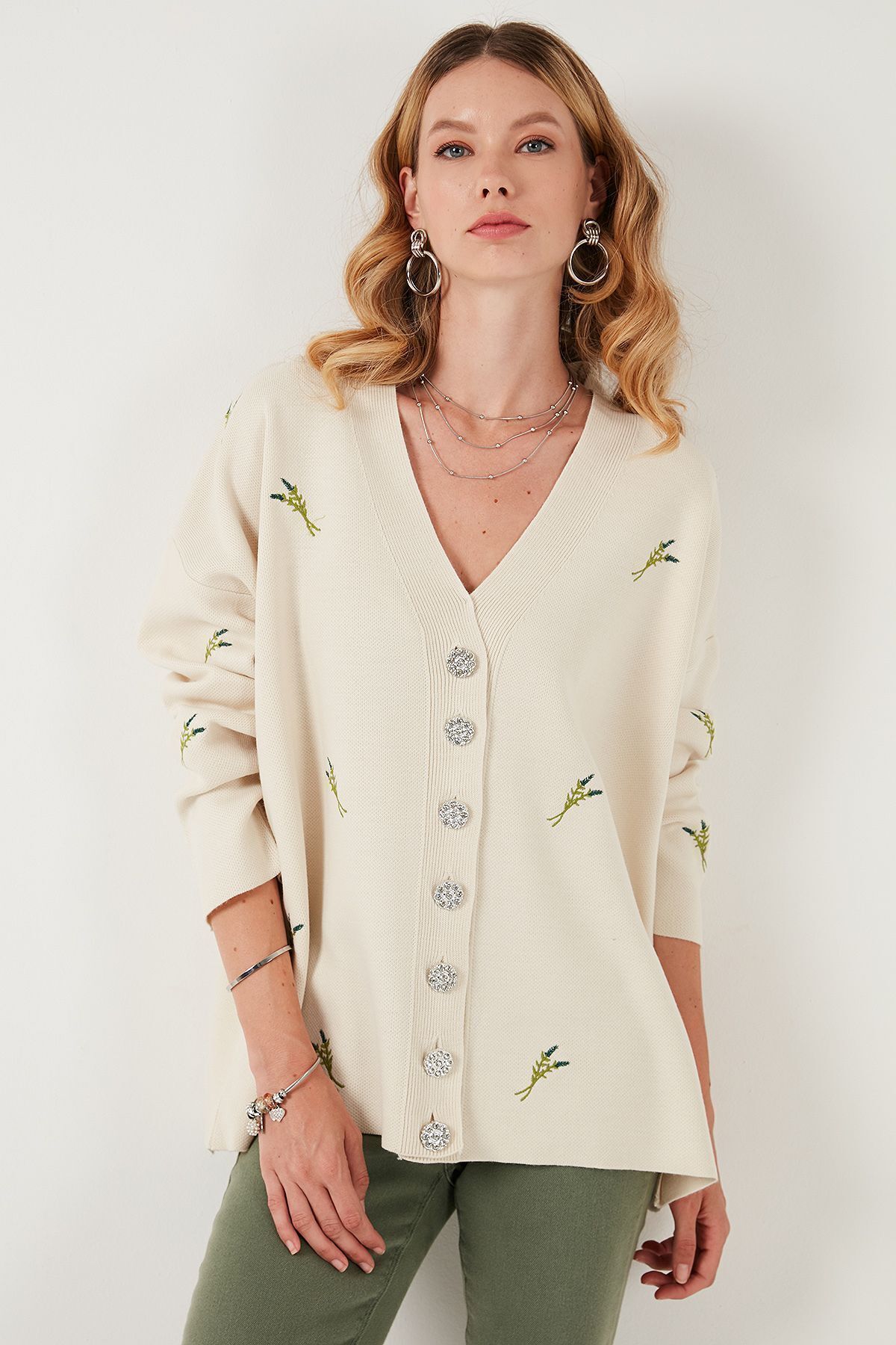 Oversize Fit Desenli V Yaka Triko Hırka Hırka 4616193 Oversize Fit Desenli V Yaka Triko Hırka Hırka 4616193