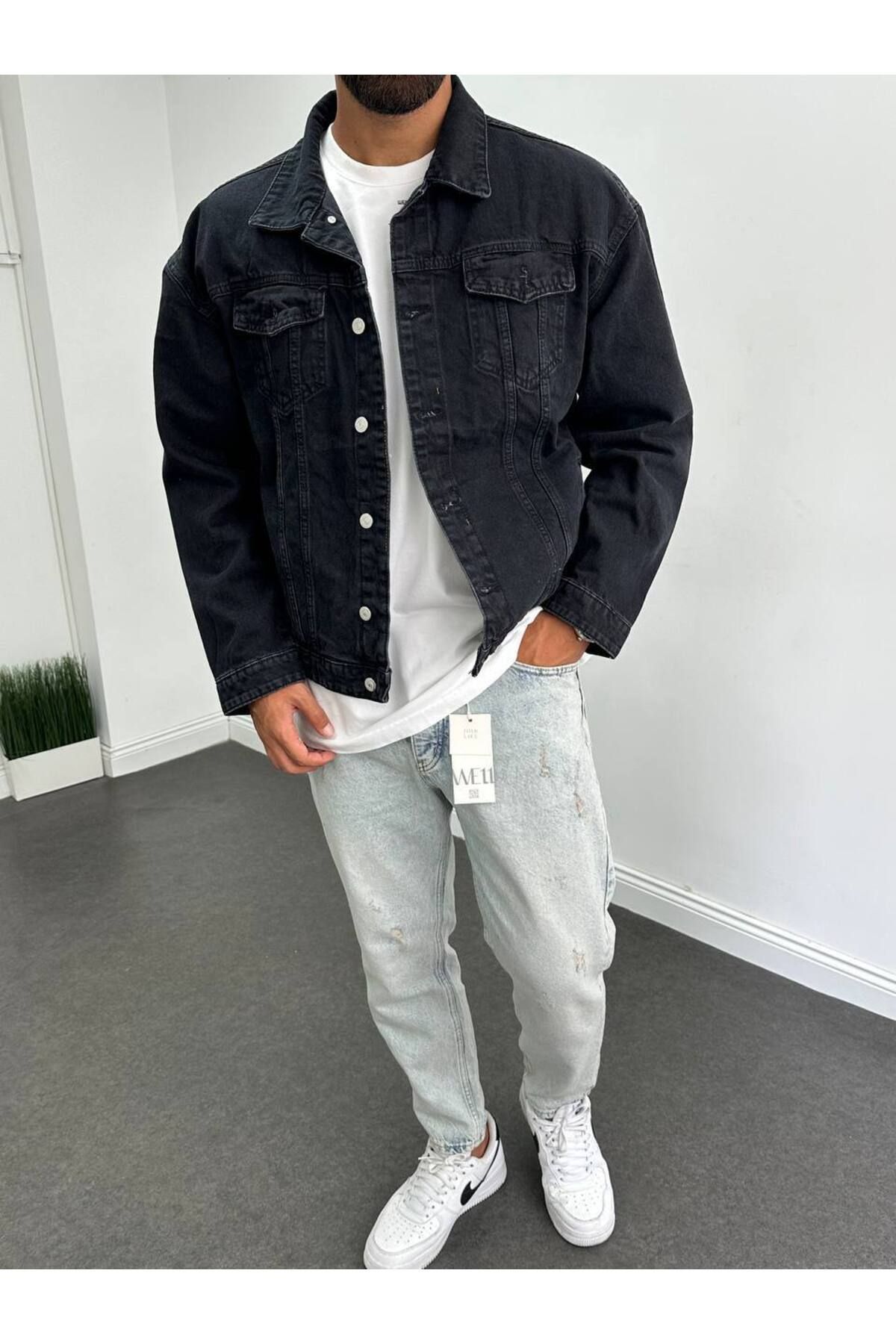 Siyah Oversize Kot Ceket