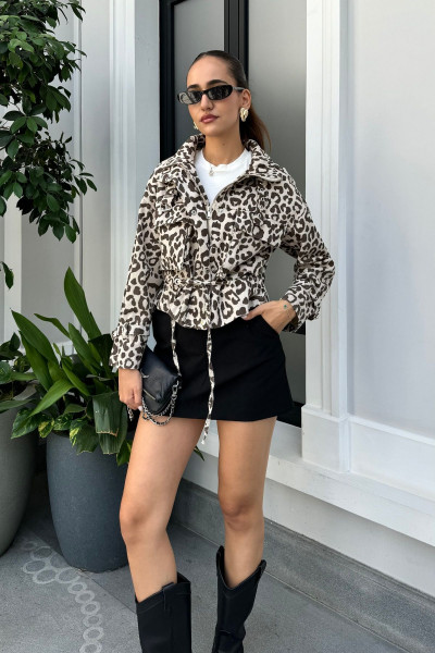 Leopar Geniş Cepli Ceket Leopar Geniş Cepli Ceket