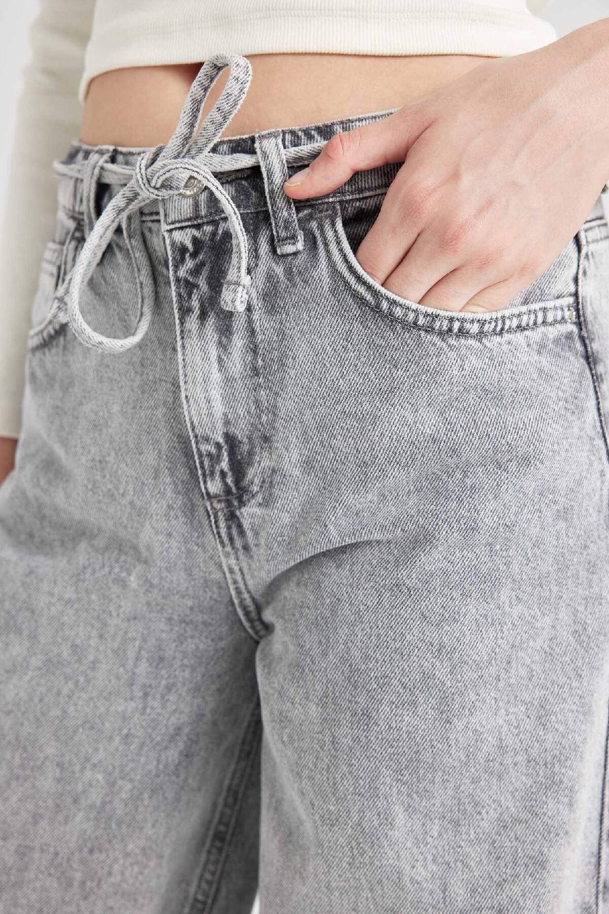 Wide Leg Yüksek Bel Uzun Jean Yıkamalı Pantolon D5596AX24WN Wide Leg Yüksek Bel Uzun Jean Yıkamalı Pantolon D5596AX24WN