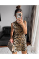 LEOPAR MİNİ FERMUARLI KADIN KOLSUZ YAZLIK ELBİSE LEOPAR MİNİ FERMUARLI KADIN KOLSUZ YAZLIK ELBİSE