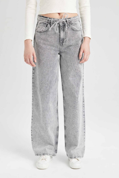Wide Leg Yüksek Bel Uzun Jean Yıkamalı Pantolon D5596AX24WN Wide Leg Yüksek Bel Uzun Jean Yıkamalı Pantolon D5596AX24WN