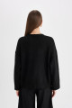 Oversize Geniş Kalıp Bisiklet Yaka Basic Düz Kazak D0036ax24wn Oversize Geniş Kalıp Bisiklet Yaka Basic Düz Kazak D0036ax24wn