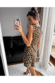 LEOPAR MİNİ FERMUARLI KADIN KOLSUZ YAZLIK ELBİSE LEOPAR MİNİ FERMUARLI KADIN KOLSUZ YAZLIK ELBİSE