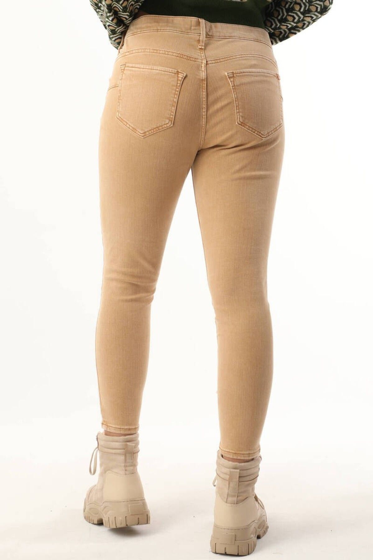 Kadın Yüksek Bel Jean Pantolon Camel Kadın Yüksek Bel Jean Pantolon Camel