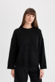 Oversize Geniş Kalıp Bisiklet Yaka Basic Düz Kazak D0036ax24wn Oversize Geniş Kalıp Bisiklet Yaka Basic Düz Kazak D0036ax24wn