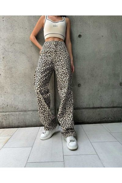 Leoparlı Jean Pantolon Leoparlı Jean Pantolon