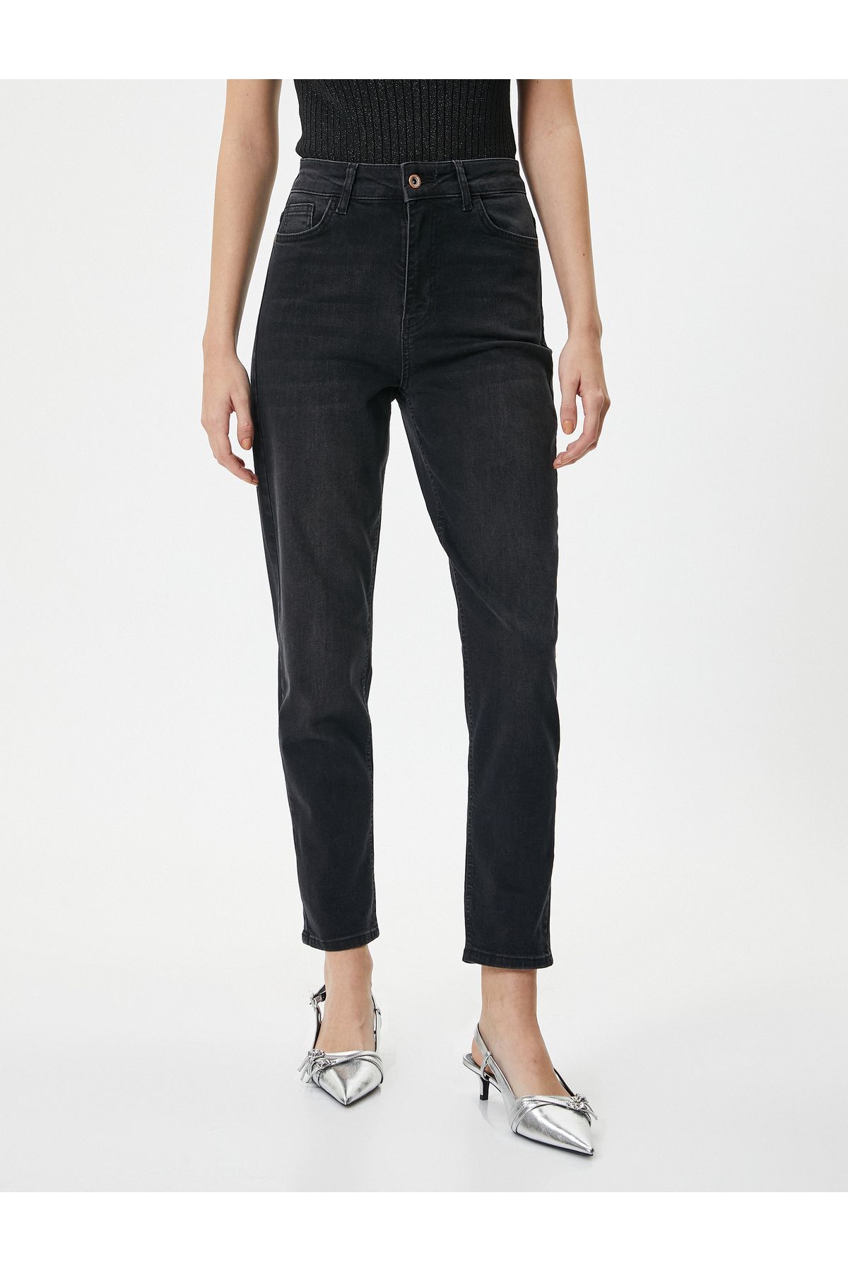 Yüksek Bel Mom Kot Pantolon Esnek Cepli Dar Kalıp Pamuklu - Slim Mom Jean Yüksek Bel Mom Kot Pantolon Esnek Cepli Dar Kalıp Pamuklu - Slim Mom Jean