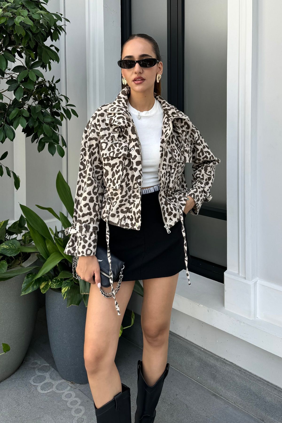 Leopar Geniş Cepli Ceket Leopar Geniş Cepli Ceket