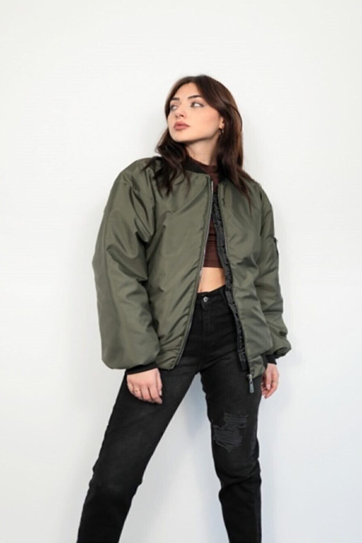 Trend Oversize Haki Bomber Mont Trend Oversize Haki Bomber Mont