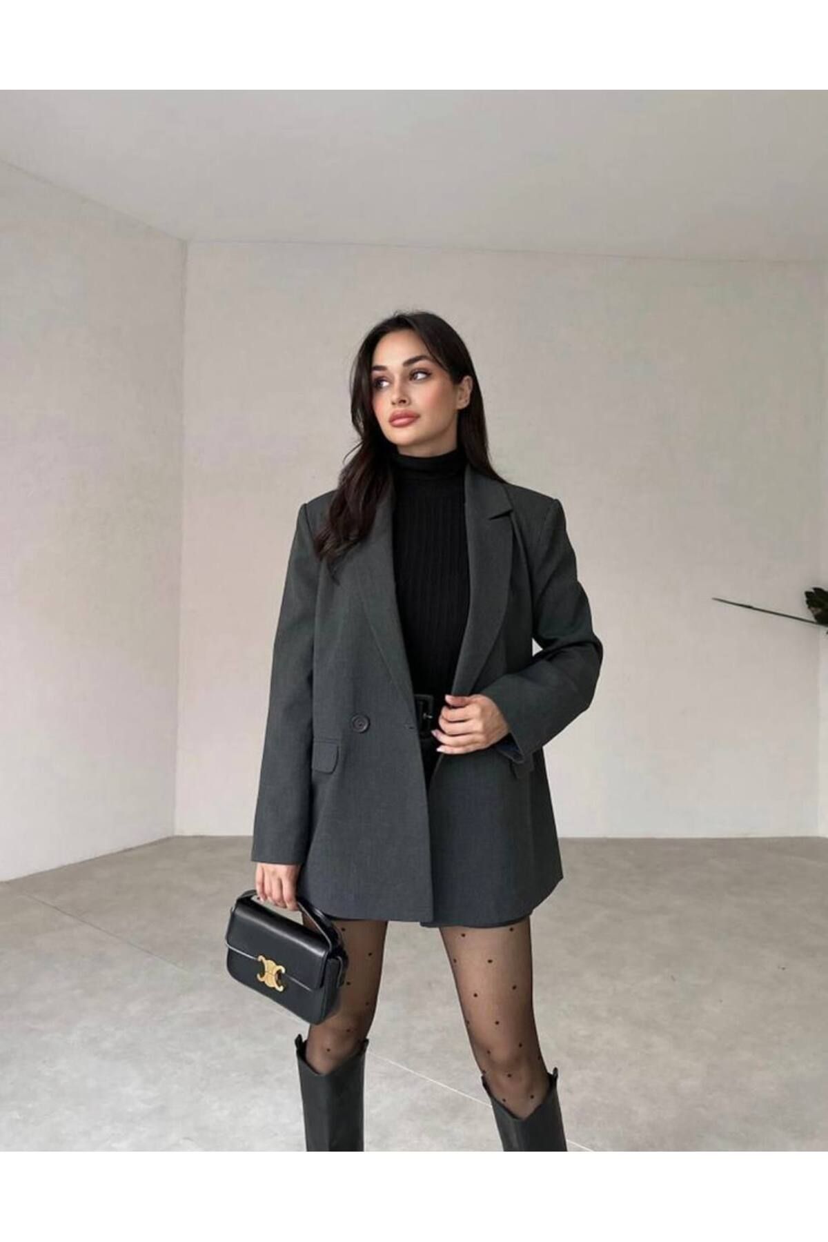 Kadın Yeni Sezon Oversize Blazer Ceket Kadın Yeni Sezon Oversize Blazer Ceket