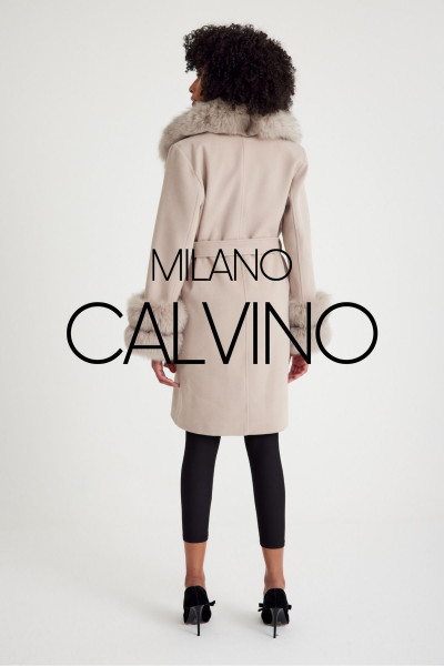 Kürklü Kaşmir Palto ( Krem ) Kürklü Kaşmir Palto ( Krem )