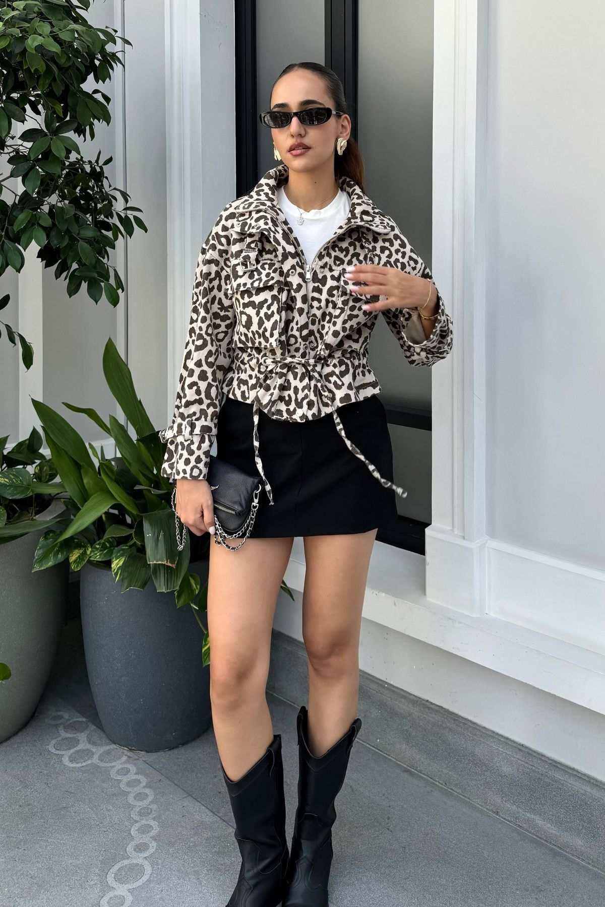 Leopar Geniş Cepli Ceket Leopar Geniş Cepli Ceket