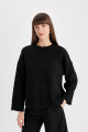 Oversize Geniş Kalıp Bisiklet Yaka Basic Düz Kazak D0036ax24wn Oversize Geniş Kalıp Bisiklet Yaka Basic Düz Kazak D0036ax24wn