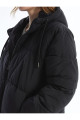 LCW Vision Yeni Siyah Kapüşonlu Düz Oversize Kadın Şişme Mont LCW Vision Yeni Siyah Kapüşonlu Düz Oversize Kadın Şişme Mont