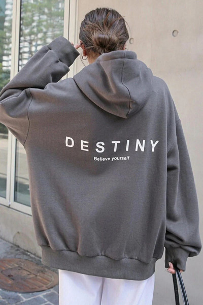 Unisex Kadın/Erkek DESTINY Renkli Özel Baskılı Pamuklu Oversize Kapüşonlu Sweatshirt Unisex Kadın/Erkek DESTINY Renkli Özel Baskılı Pamuklu Oversize Kapüşonlu Sweatshirt