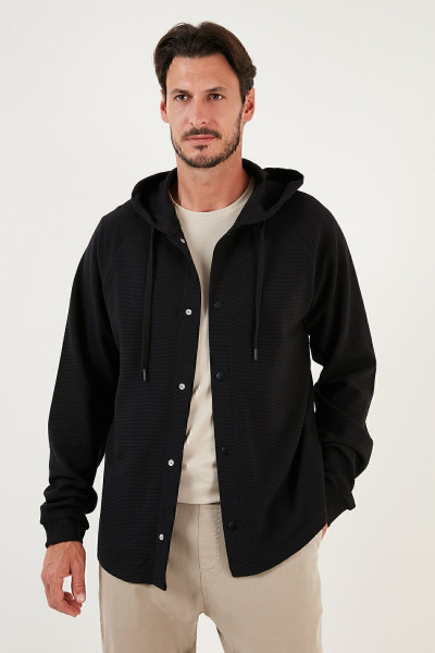 Pamuklu Kapüşonlu Relaxed Fit Gömlek Erkek GÖMLEK 5905468 Pamuklu Kapüşonlu Relaxed Fit Gömlek Erkek GÖMLEK 5905468