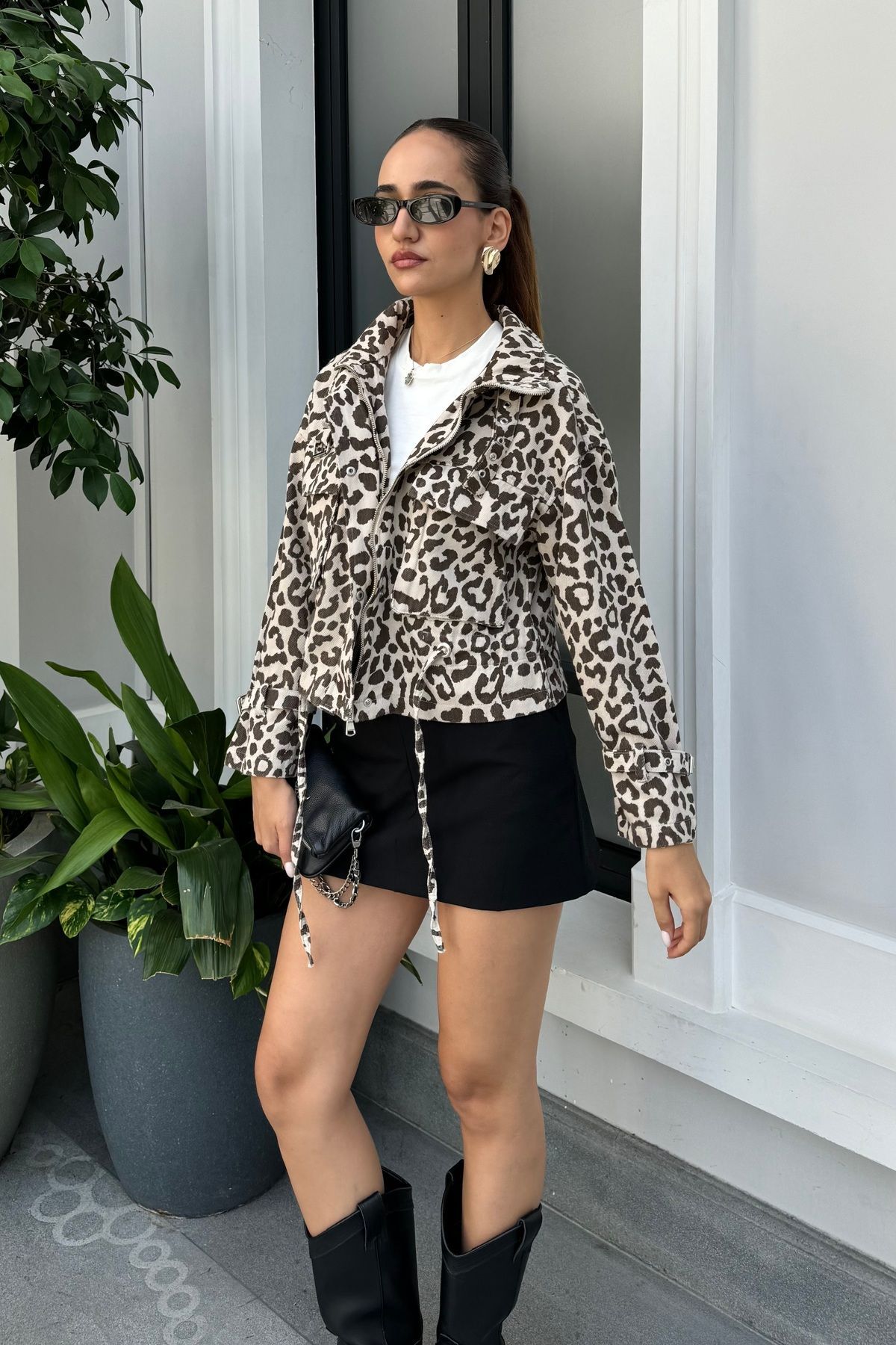 Leopar Geniş Cepli Ceket Leopar Geniş Cepli Ceket