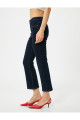 Kısa Ispanyol Paça Kot Pantolon Nervürlü Standart Bel - Flare Crop Jean