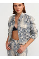 Yılan Desen Denim Ceket