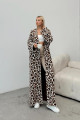 Leopar Desenli Uzun Triko Hırka BEJ 8241 Leopar Desenli Uzun Triko Hırka BEJ 8241