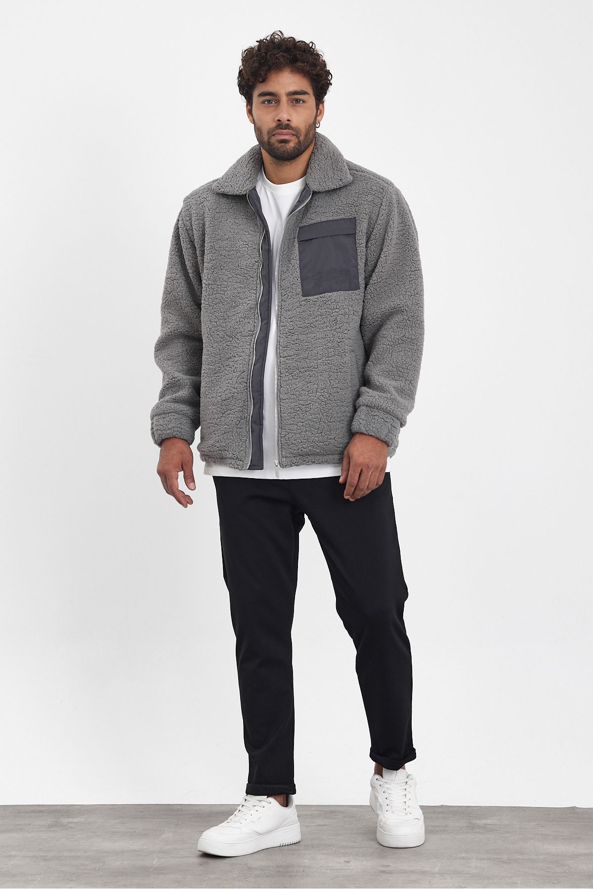 Unisex Ön Cep Peluş Mont Unisex Ön Cep Peluş Mont