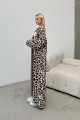 Leopar Desenli Uzun Triko Hırka BEJ 8241 Leopar Desenli Uzun Triko Hırka BEJ 8241