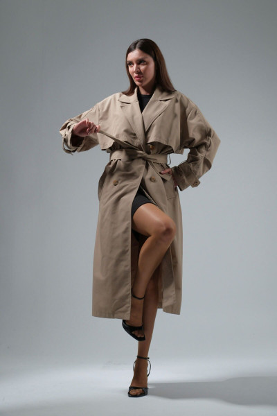 Kadın Yırtmaçlı Oversize Trençkot Kadın Yırtmaçlı Oversize Trençkot