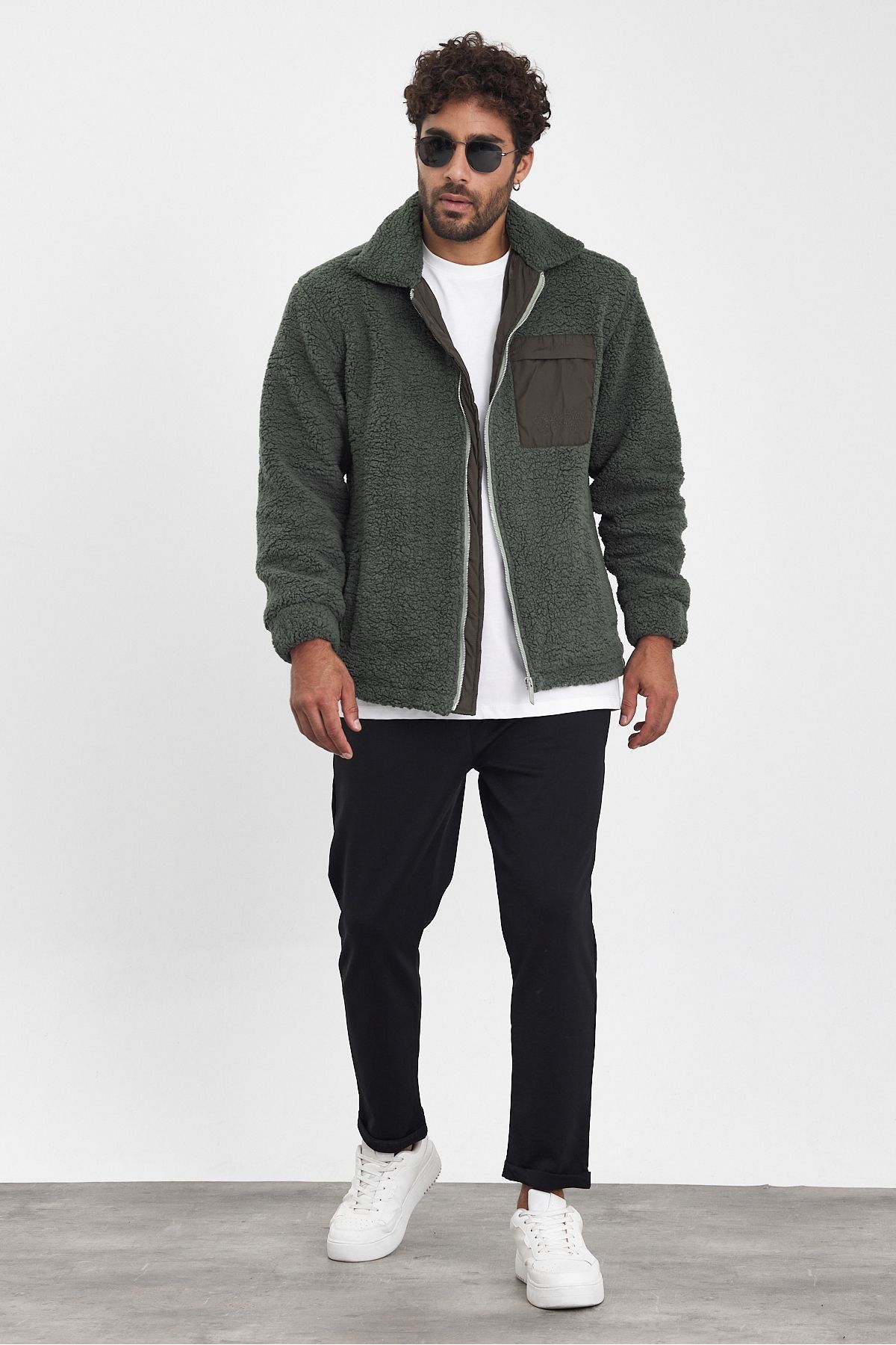 Unisex Ön Cep Peluş Mont Unisex Ön Cep Peluş Mont