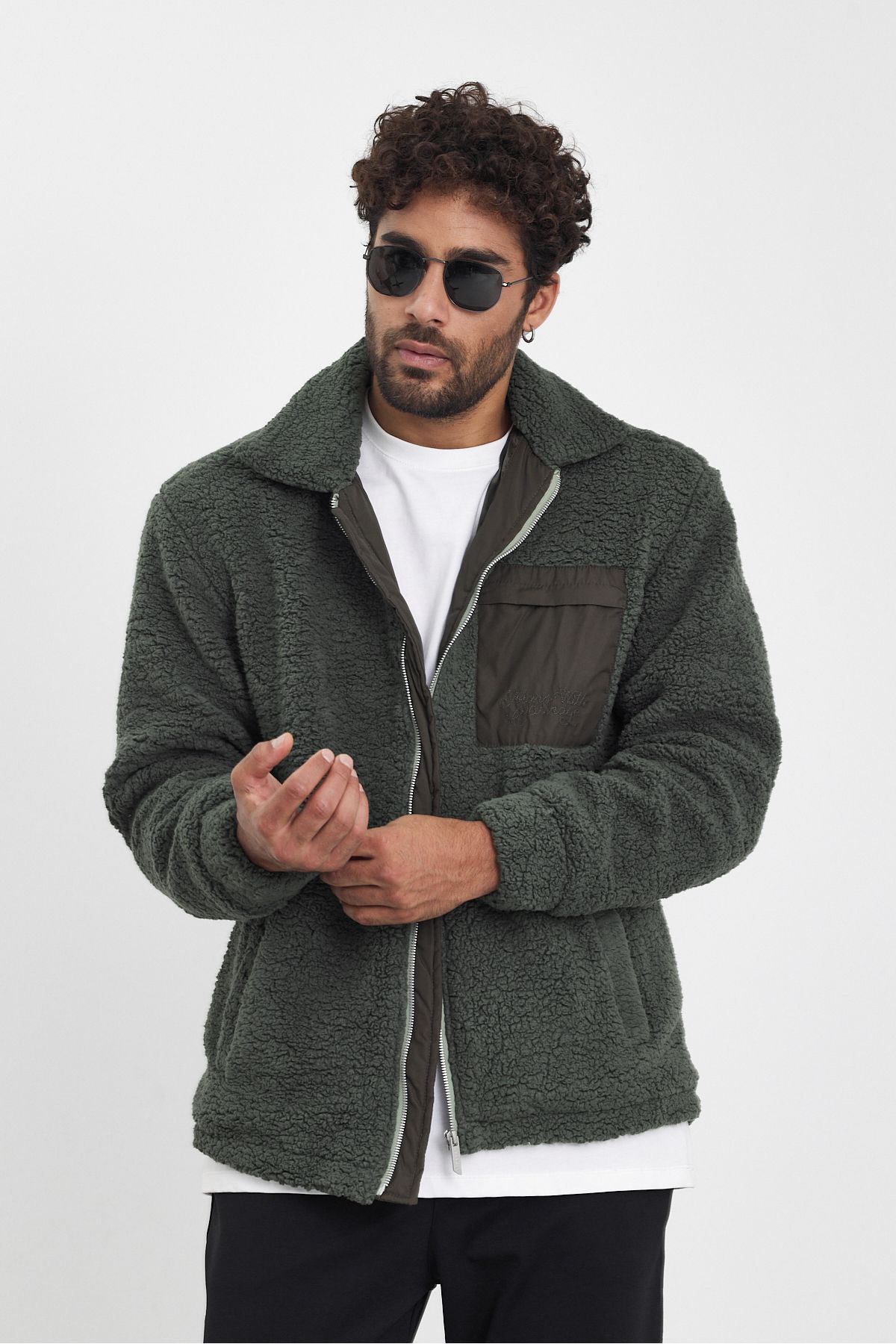 Unisex Ön Cep Peluş Mont Unisex Ön Cep Peluş Mont