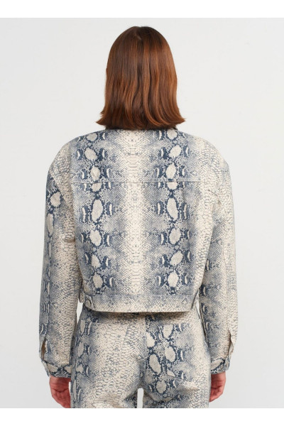 Yılan Desen Denim Ceket Yılan Desen Denim Ceket