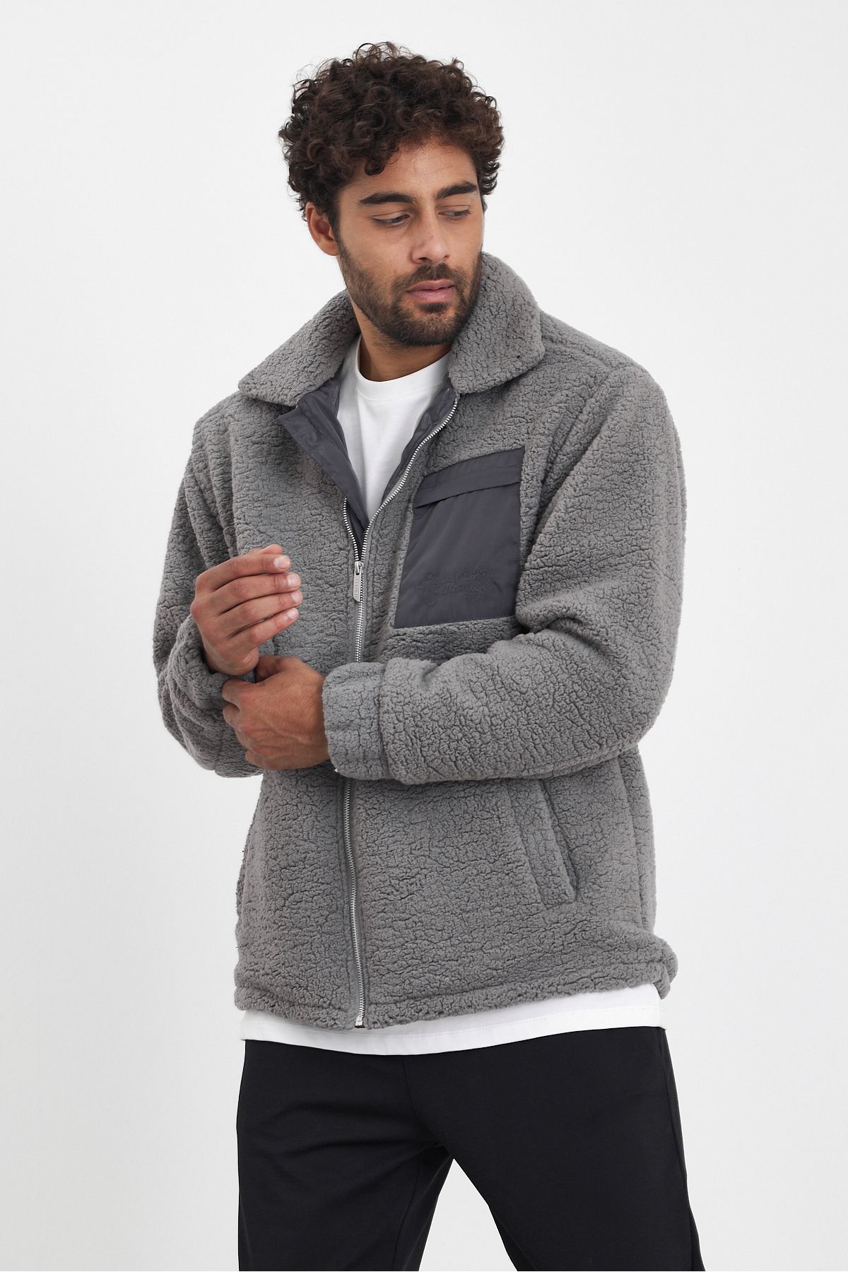 Unisex Ön Cep Peluş Mont Unisex Ön Cep Peluş Mont