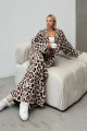 Leopar Desenli Uzun Triko Hırka BEJ 8241 Leopar Desenli Uzun Triko Hırka BEJ 8241