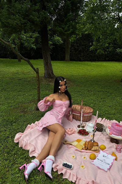 Pembe Jolanda Pötikare Elbise ATE-1079 Pembe Jolanda Pötikare Elbise ATE-1079