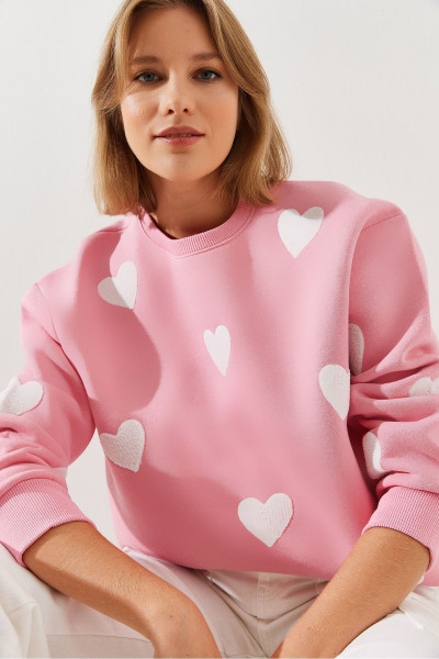 Kadın Süzene Kalp Nakışlı Sweatsihrt 60251804 Kadın Süzene Kalp Nakışlı Sweatsihrt 60251804