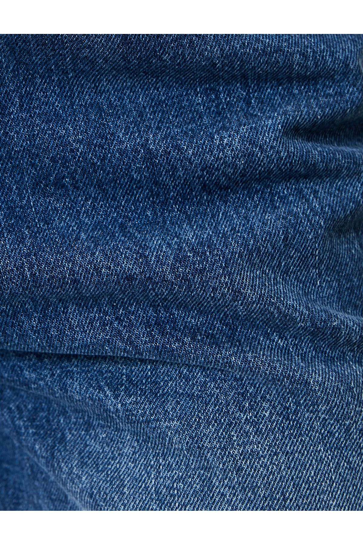 Yüksek Bel Mom Fit Kot Pantolon Kumaş Karışımlı - Mom Jean Yüksek Bel Mom Fit Kot Pantolon Kumaş Karışımlı - Mom Jean