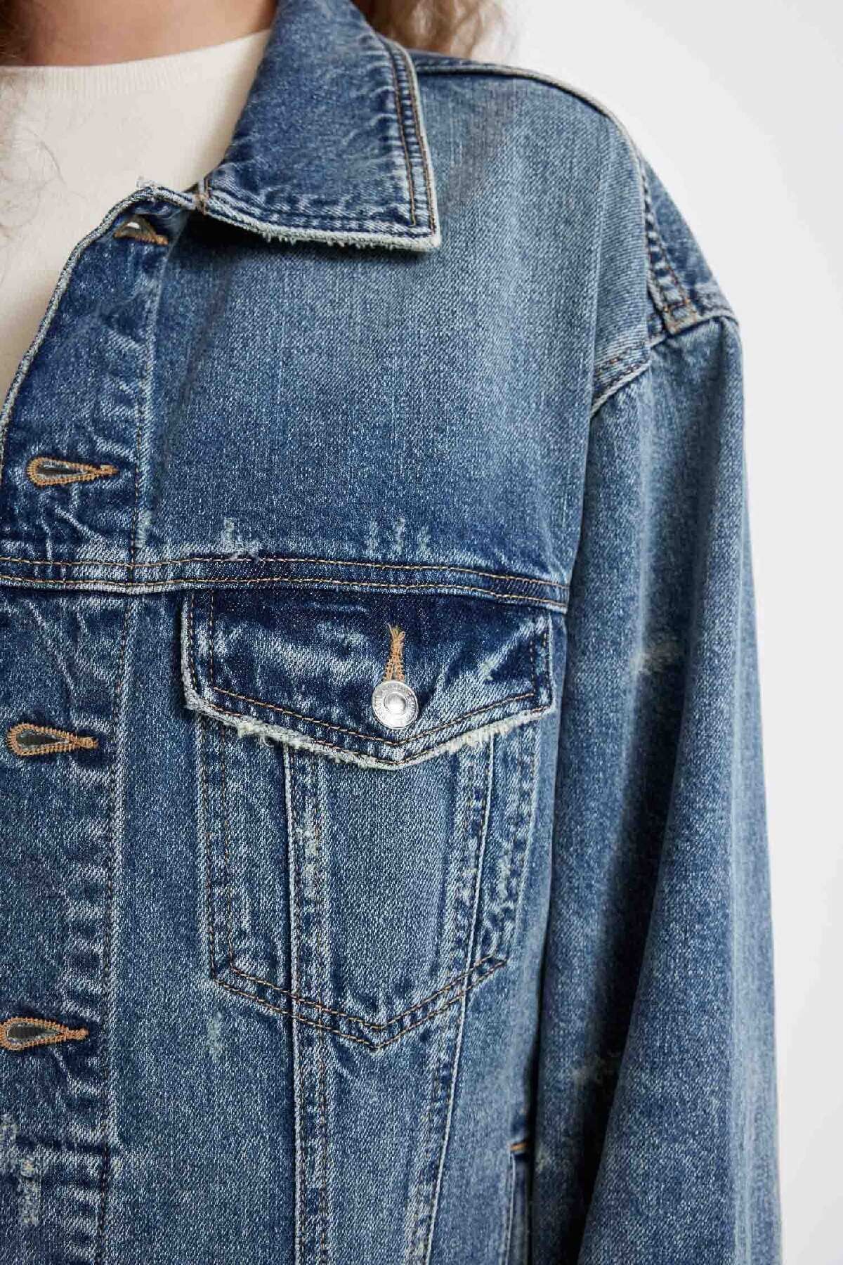 Oversize Geniş Kalıp Jean Ceket D4171ax24wn Oversize Geniş Kalıp Jean Ceket D4171ax24wn