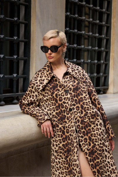Leopar Desenli Trençkot Leopar Desenli Trençkot