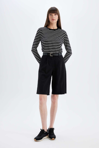 Regular Fit Bisiklet Yaka Çizgili Casual Uzun Kollu Tişört A9254ax24au