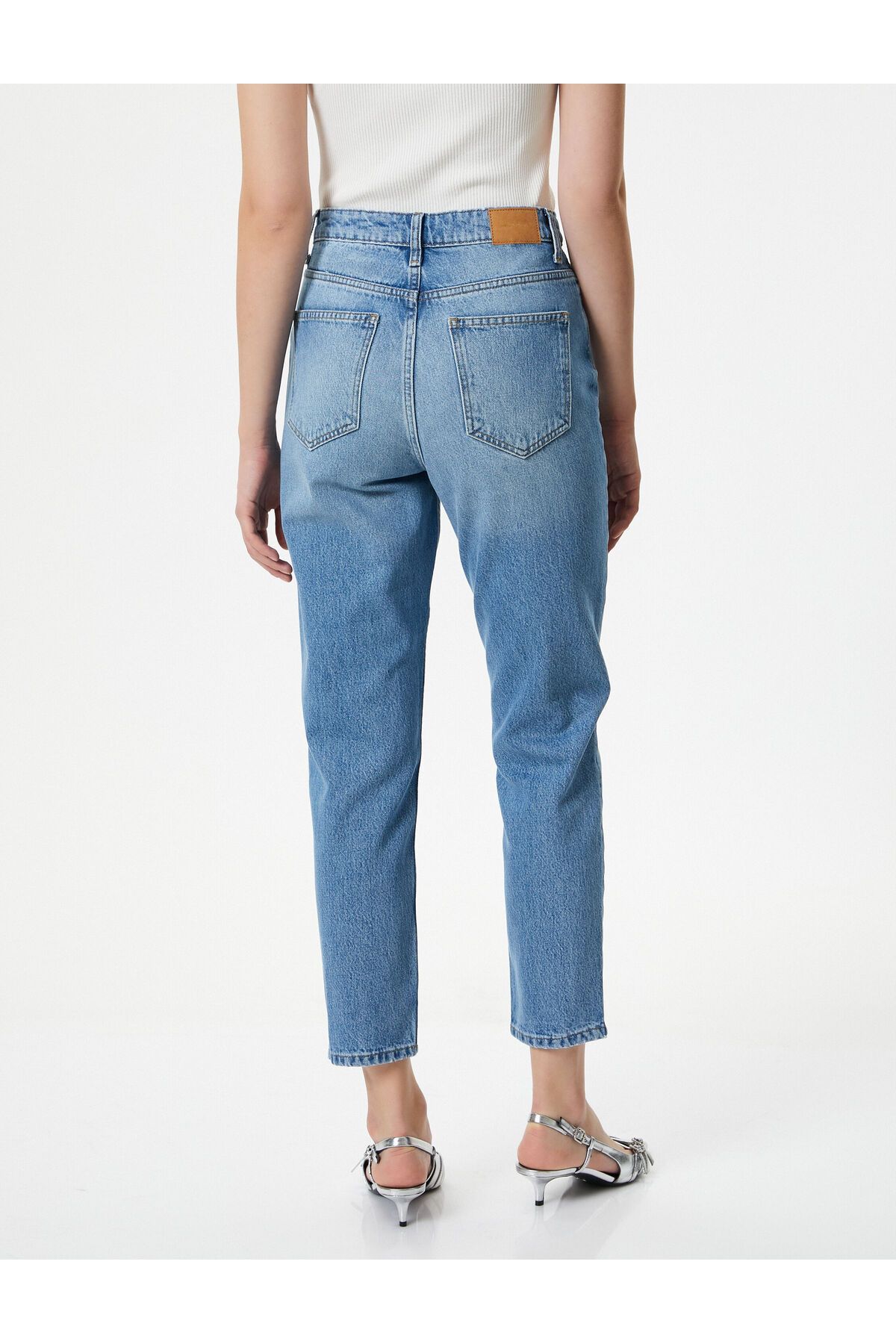 Yüksek Bel Mom Fit Kot Pantolon Kumaş Karışımlı - Mom Jean Yüksek Bel Mom Fit Kot Pantolon Kumaş Karışımlı - Mom Jean
