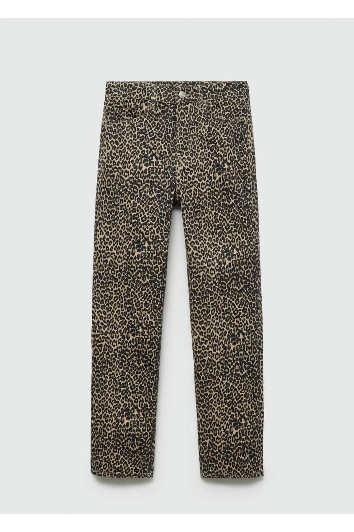 Leopar düz kesim jean