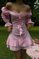 Pembe Jolanda Pötikare Elbise ATE-1079 Pembe Jolanda Pötikare Elbise ATE-1079