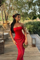 Kırmızı Samantha Maxi Boy Elbise ATE-1158