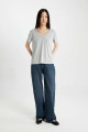 Regular Fit V Yaka Basic Kısa Kollu Tişört W9204AZNS Regular Fit V Yaka Basic Kısa Kollu Tişört W9204AZNS