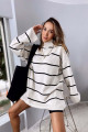 Kadın Siyah Dik Yaka Oversize Model Kazak Tunik