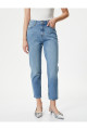 Yüksek Bel Mom Fit Kot Pantolon Kumaş Karışımlı - Mom Jean Yüksek Bel Mom Fit Kot Pantolon Kumaş Karışımlı - Mom Jean
