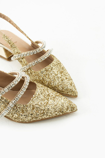 kadın taşlı şık babet-topuklu ayakkabı-LİNDA kadın taşlı şık babet-topuklu ayakkabı-LİNDA