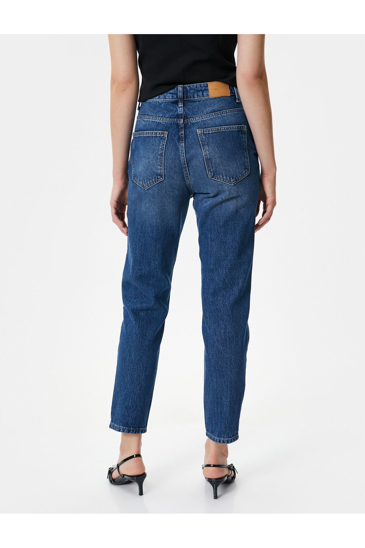 Yüksek Bel Mom Fit Kot Pantolon Kumaş Karışımlı - Mom Jean Yüksek Bel Mom Fit Kot Pantolon Kumaş Karışımlı - Mom Jean