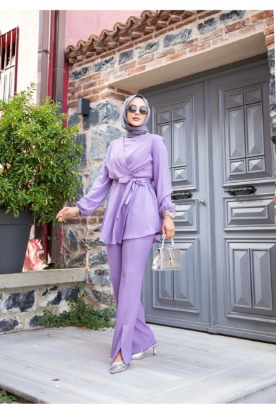 V Çaprazlı Pantolonlu Tesettür Takım V Çaprazlı Pantolonlu Tesettür Takım