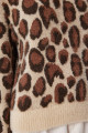 Leopar Desenli Sakallı Kısa Triko Kazak BEJ KAHVERENGİ LPF0060 Leopar Desenli Sakallı Kısa Triko Kazak BEJ KAHVERENGİ LPF0060